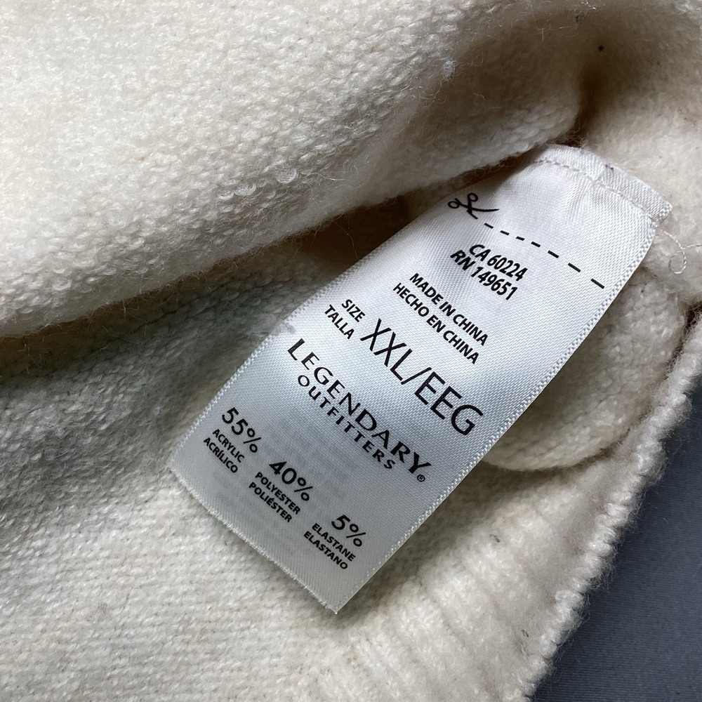 Legendary Outfitters Sweater Womens XXL Cream White Oversized Crewneck - Picture 6 of 10